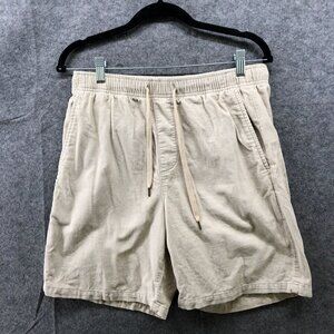 Gap Pull On Corduroy Shorts Mens S Beige Drawstring 7'' Inseam Relaxed